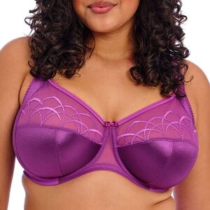 NEW Elomi Cate Embroidered Full Coverage Cup Underwire Bra 4030 Dahlia Purple